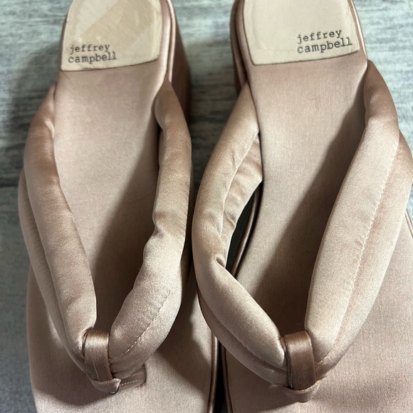 Free People Jeffrey Campbell Finley Satin Platform Sandal Thong Blush 7.5 - Picture 4 of 9